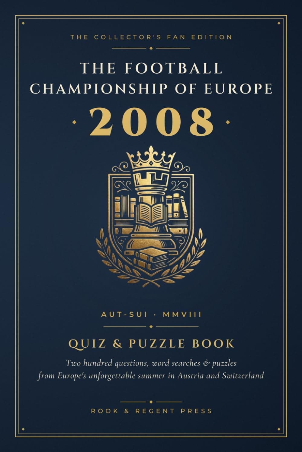 The Euros 2008 — Quiz & Puzzle Book, ink navy and gold collector's cover